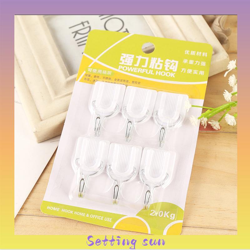 6 Pcs  Lem Perekat Dinding Kaca Tembok Kayu Keramik Adhesive Power Hook TN