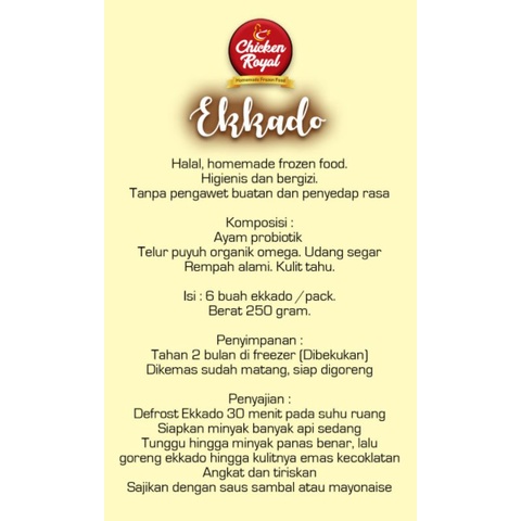 

EKKADO, ayam telur puyuh, frozen food, ayam probiotik, telur puyuh organik omega, isi 6