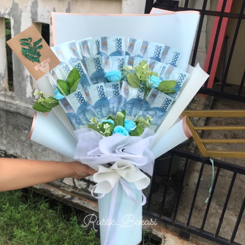 Bucket Uang Duit Asli | Buket Uang Bunga