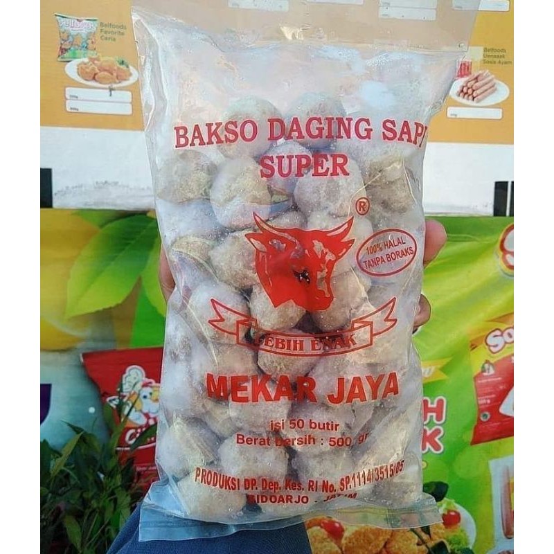 Jual Bakso Daging Sapi Super Mekar Jaya 500gram Shopee Indonesia