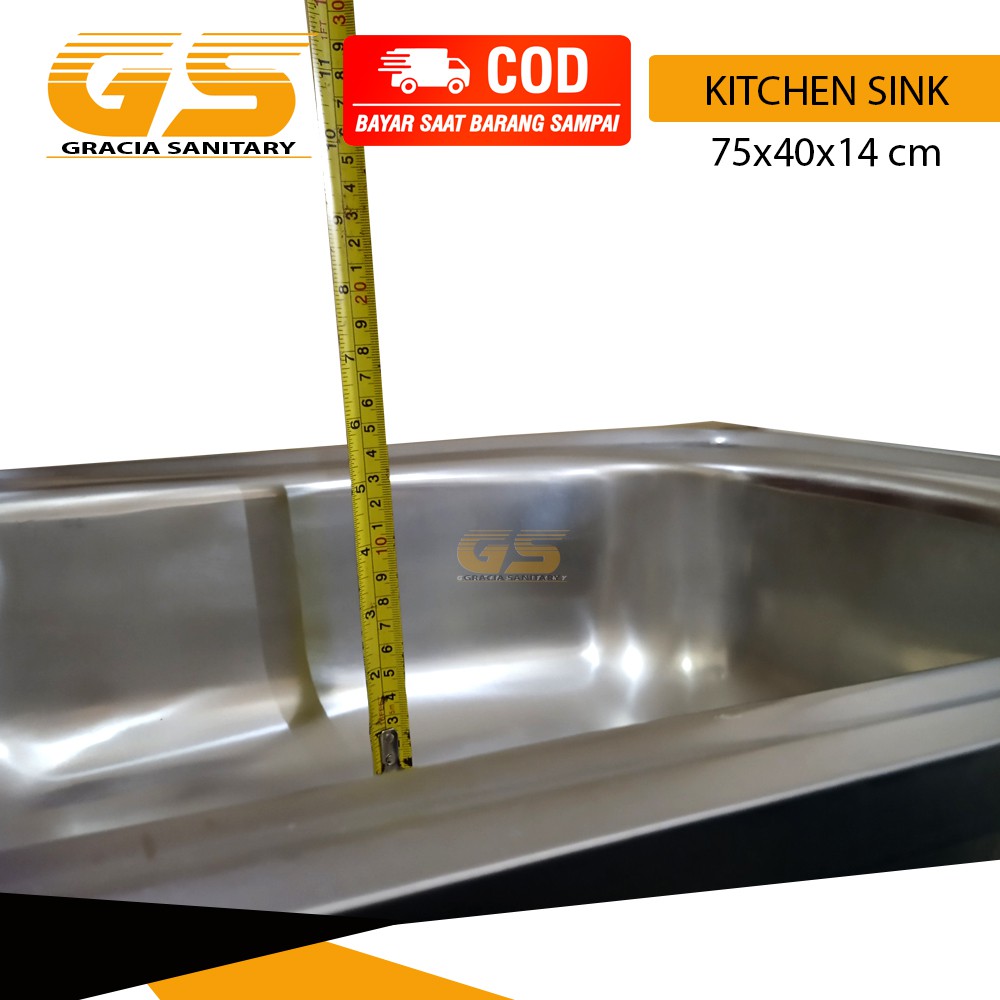 Bak Cuci Piring Stainless Kitchen Sink 75 x 40 x 14 Cm / Wastafel cuci pirng kitchen sink stainless steel