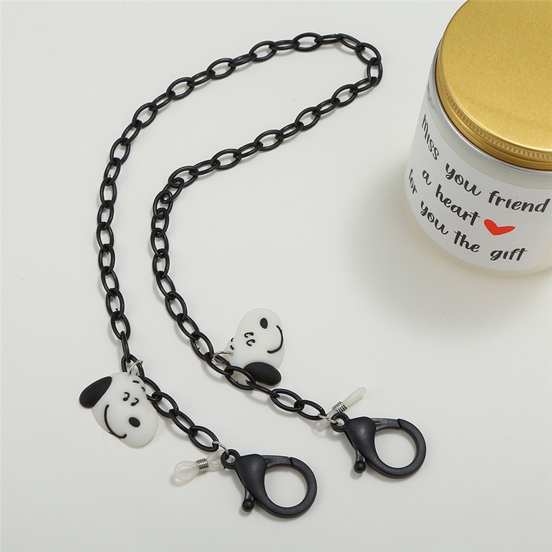 [ACKER] Kasual Sederhana Pria Wanita Hitam Acrylic Lanyard Mouse Rantai Topeng Lucu