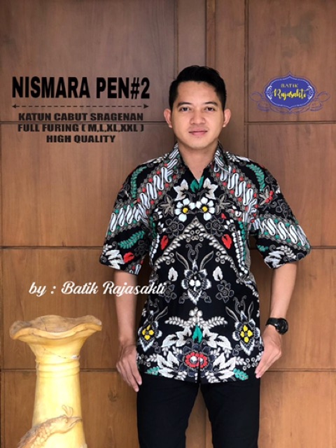 Batik Pria NISMARA FULL FURING Katun Halus Ori Solo