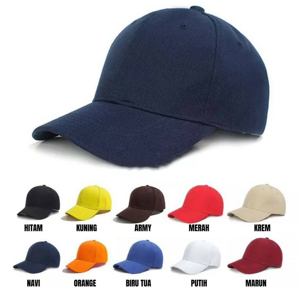 Promo Bayar Ditempat Topi Pria Baseball Polos Wanita Unisex PoloCaps Premium Termurah Warna Komplit