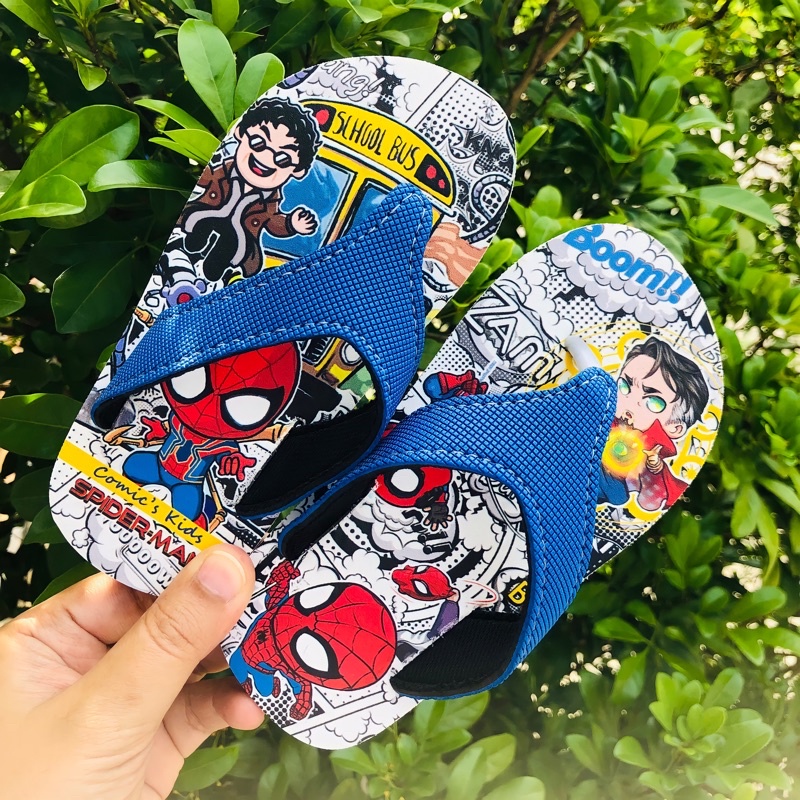 Sandal Jepit Anak Laki Laki Comickids Sendal Balita Flip Flop Boys Kids Boy Superhero Spiderman
