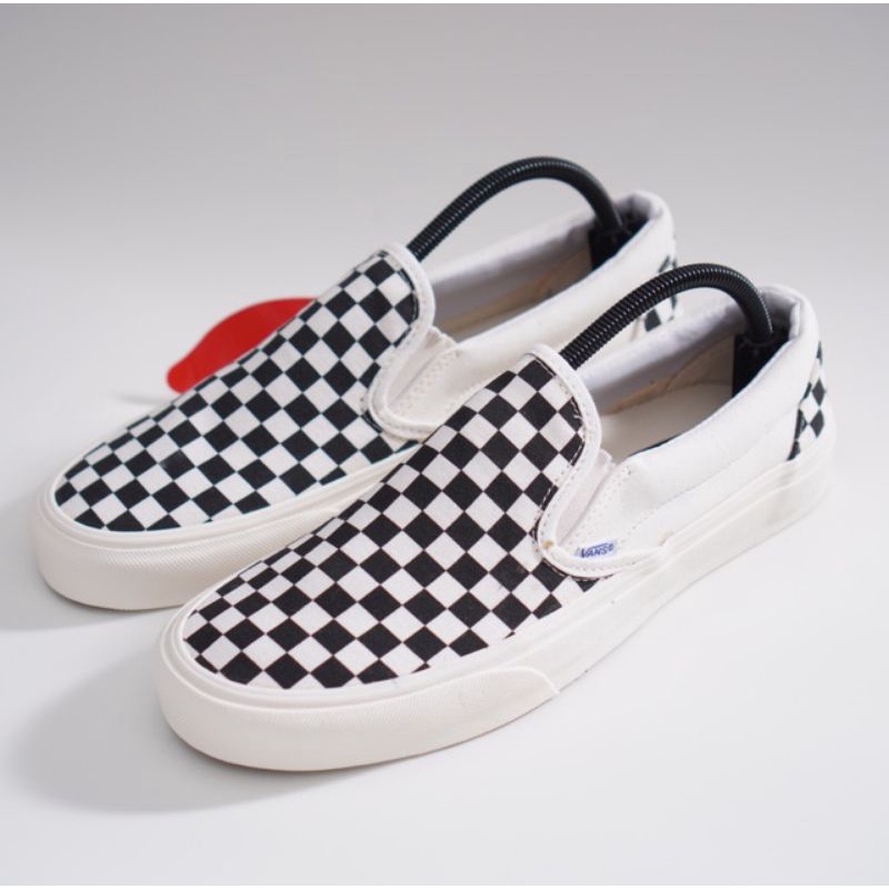 Sepatu Vans Slip On Mono OG Checkerboard Black White PREMIUM BNIB