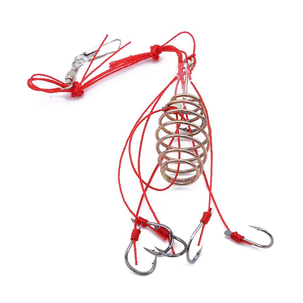 Lanfy Fishinghooks Red Sharp High Carbon Steel Kasar Fishing Tackle Anti Winding Bait Trap Feeder Mata Air Pancing Umpan Hooks