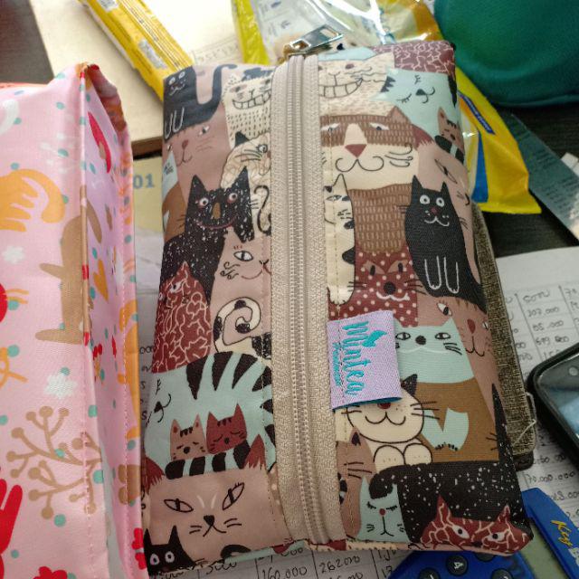 Tissue Travel Tempat Tisu Kecil Waterproof Resleting Pouch Makeup