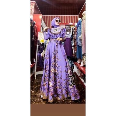 READY NEWW ORY SHR MAXI DRESS U REMPEL-Lilac plus krdg