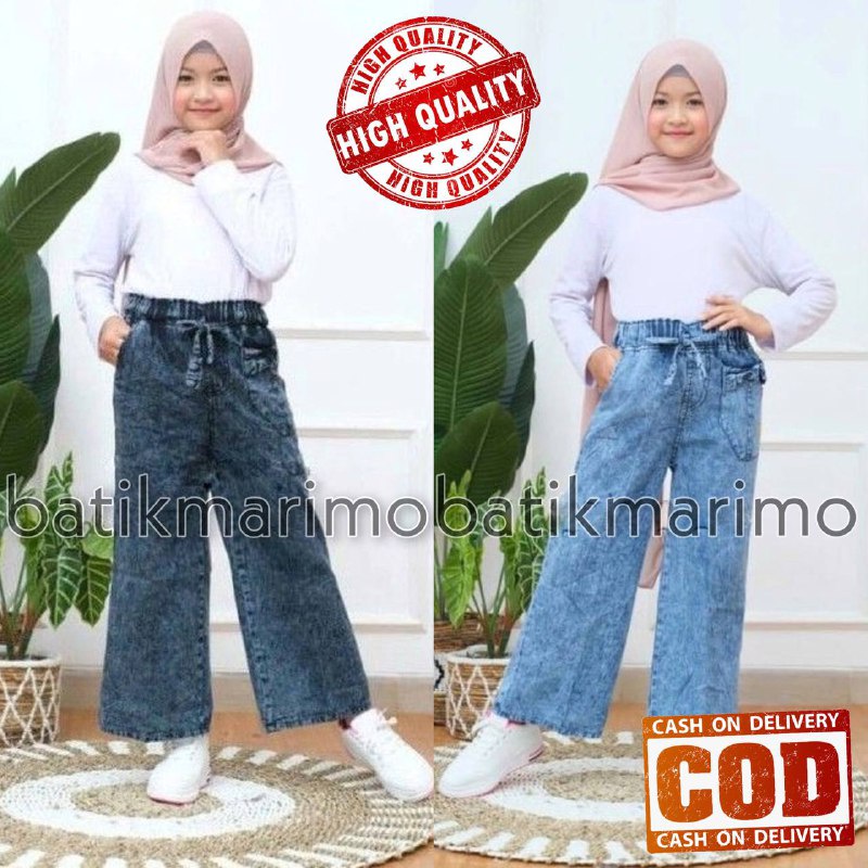 Celana KULOT JEANS ANAK PEREMPUAN UMUR 4 -12 TAHUN | CELANA JEANS ANAK CELANA KULOT ANAK PEREMPUAN K