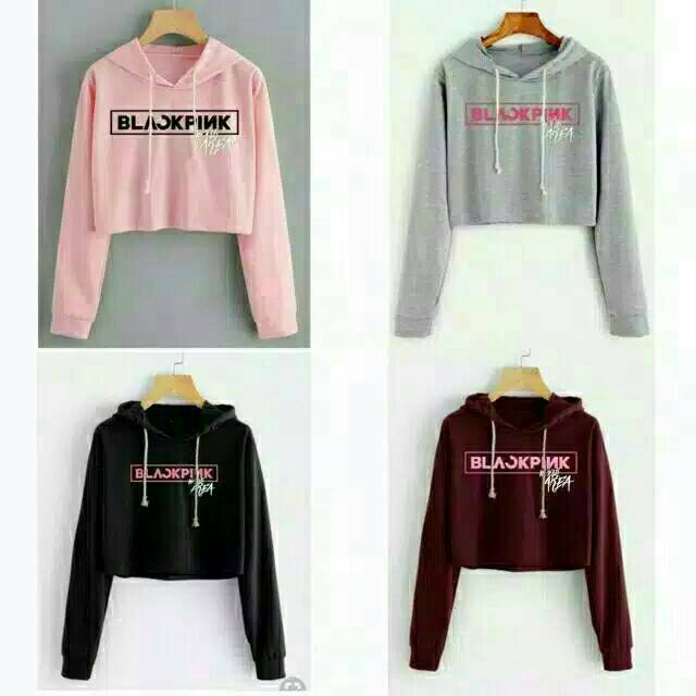 CROP SWEATER HOODIE BLACKPINK