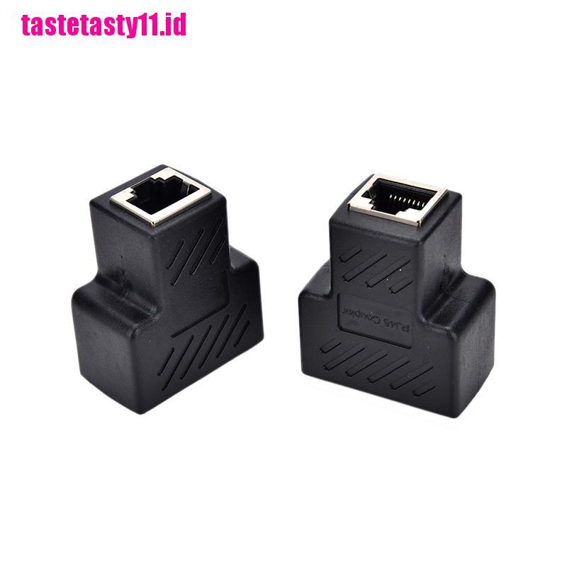 Adapter Splitter Plug Kabel Jaringan LAN ethernet RJ45 1 Ke 2