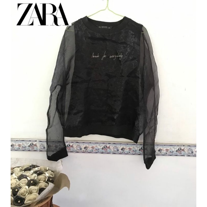 Zara Organza Black Top