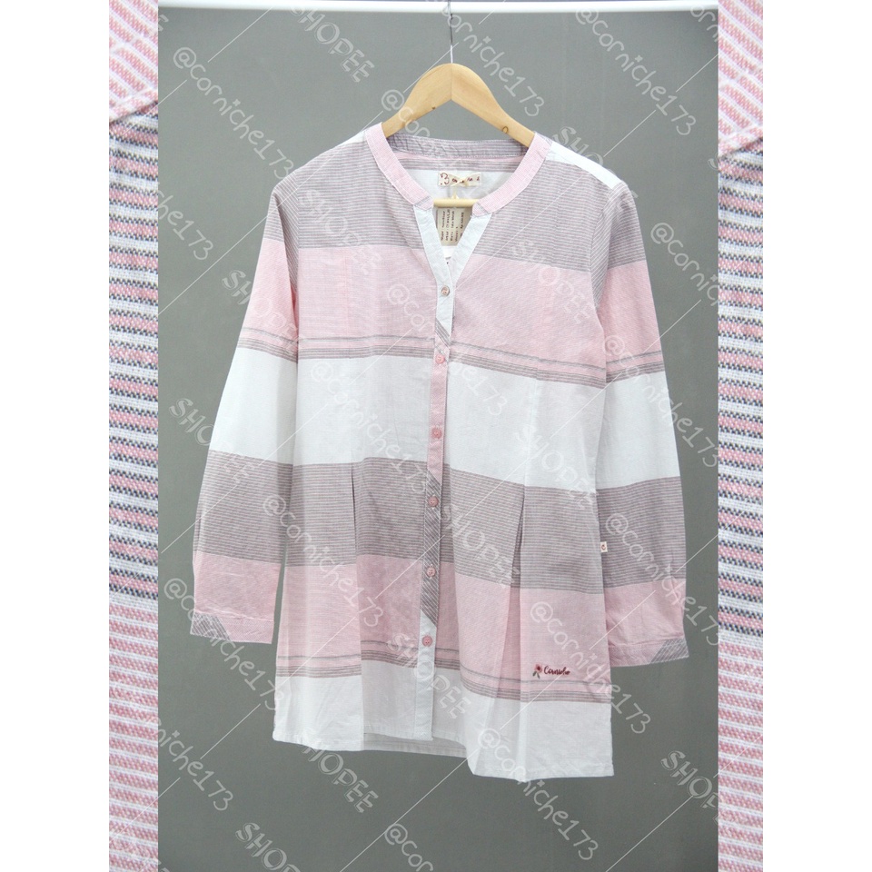 Corniche Nayra Blouse Salur Merah - CT3861