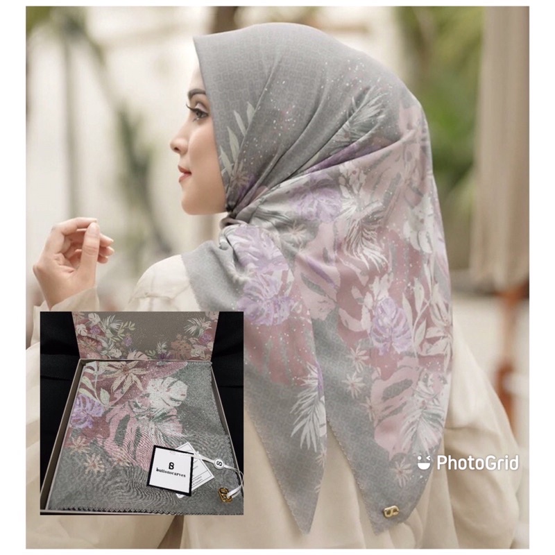 Buttonscarves Tropicale Extended Voile Square - Siena