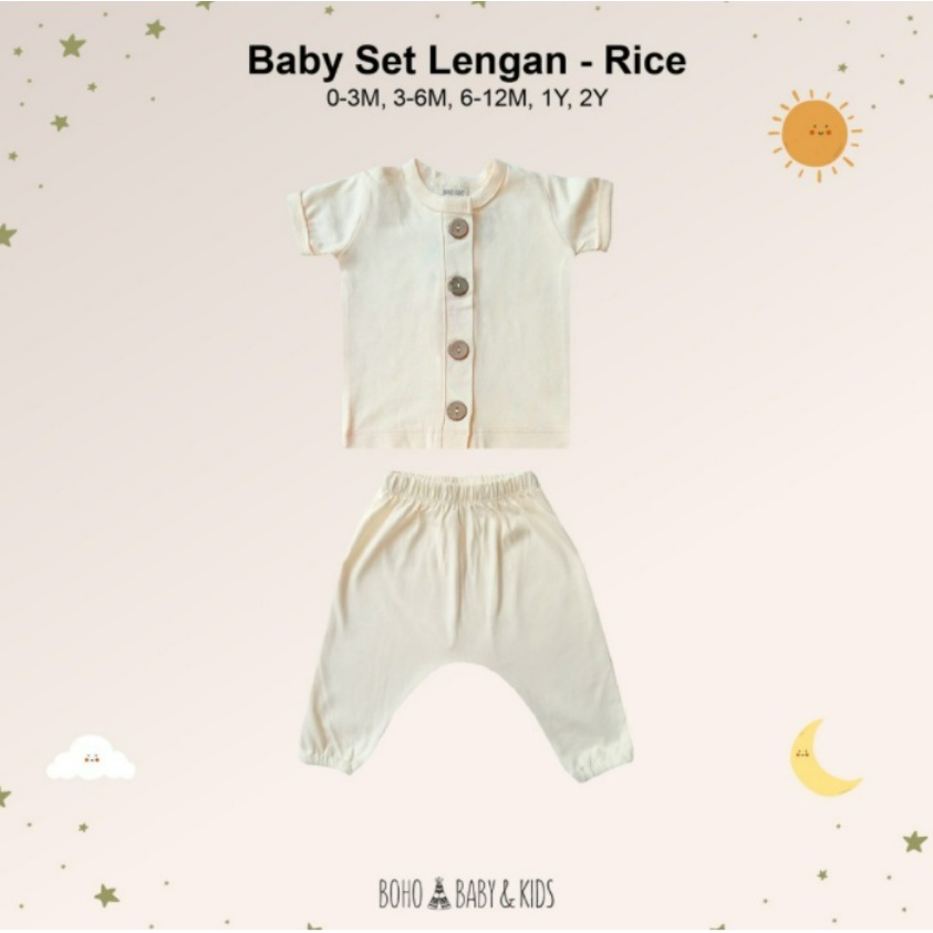 SALE Baby Set Lengan Rice 100% Cotton Adem Part 3 0-12M BohoPanna CBKS