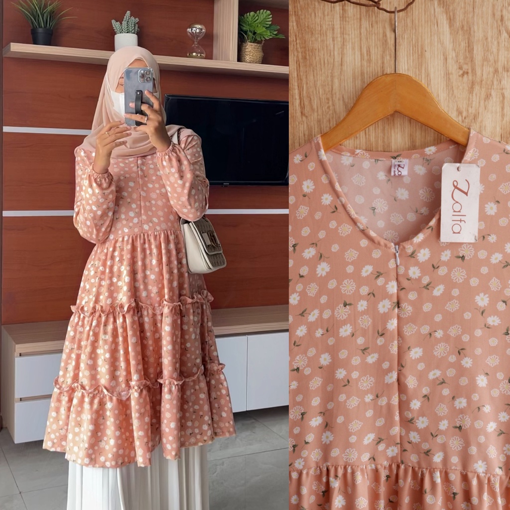 MELANI tunik by ZALFA OUTFIT / tunik motif / tunik bunga