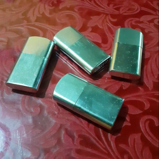 Korek Jadul Sumbu Double Pemantik Silver Aluminium