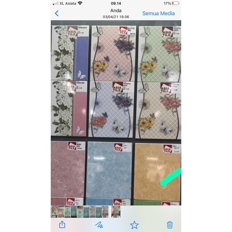 Keramik Motif Bunga 20x25 (pre order 2-3 hari)