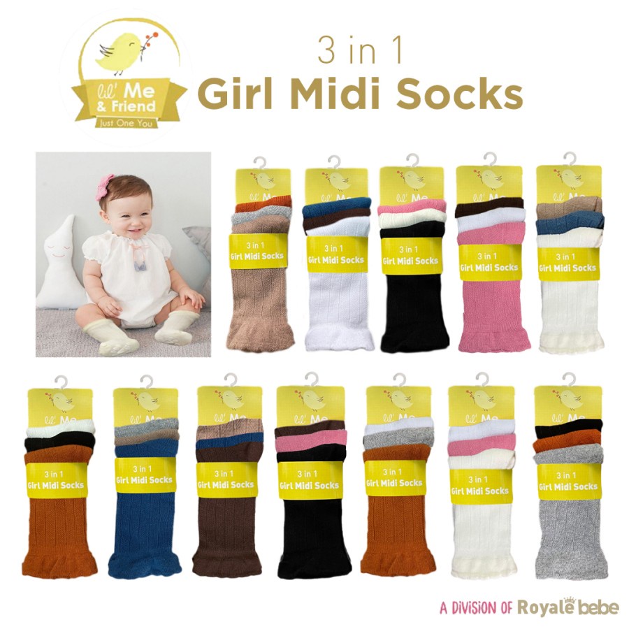 Royale Bebe - 3 in 1 Girl Midi Socks