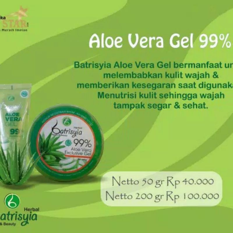 

ALOEVERA EXCLUSIVE GEL 99% BATRISYIA HERBAL