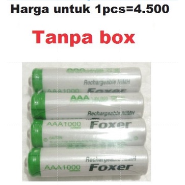 Baterai battery Foxer cas recharge rechargeable AAA aaa A3 a3 laris