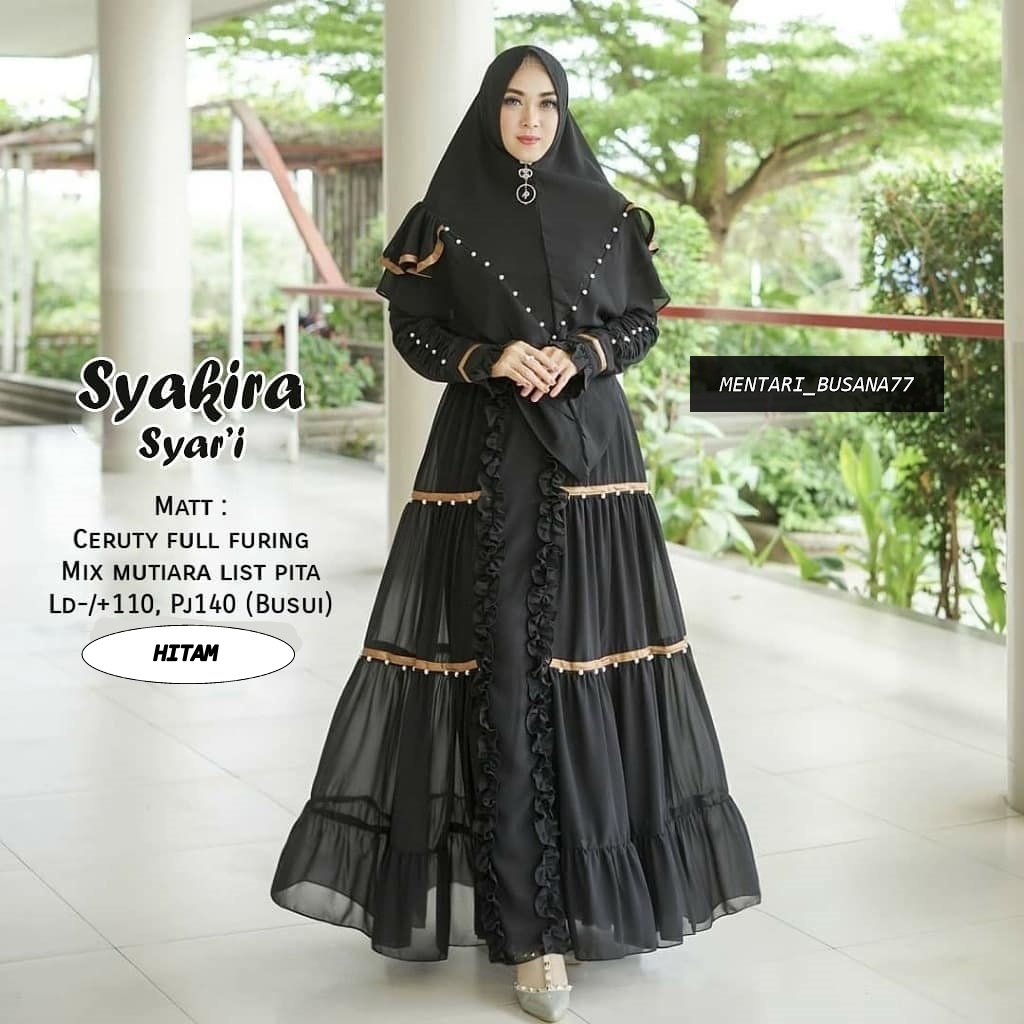 NEW PRODUK !! SYAKIRA Gamis SYARI Set Khimar / Dress Wanita Mewah Elegan / Gamis Syari Free Hijab / Gamis Hijab Busui / Dress Wanita Kondangan / Gamis Syari Free Hijab