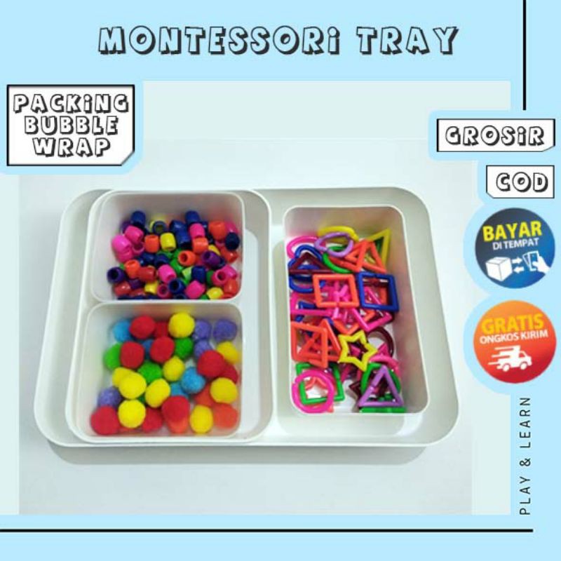 SENSORY TRAY | NAMPAN MONTESSORI | NAMPAN BERMAIN | MONTESSORI TRAY