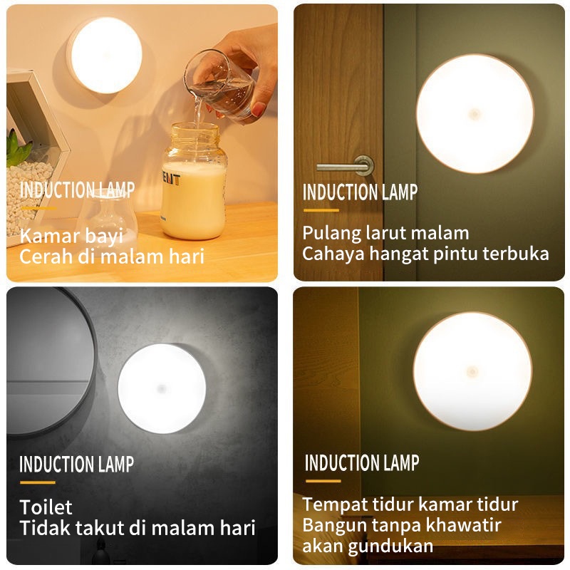 Lampu LED Sensor Gerak Otomatis / LED Induction Night Light/Lampu Tidur/ Lampu Nyala Otomatis