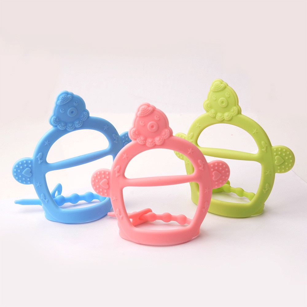 Gigitan bayi teether Bentuk Gelang mainan teether bayi silikon