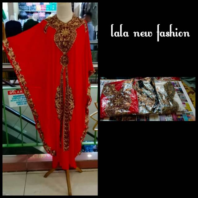 Kaftan ceruty Luna maya + manset gamis