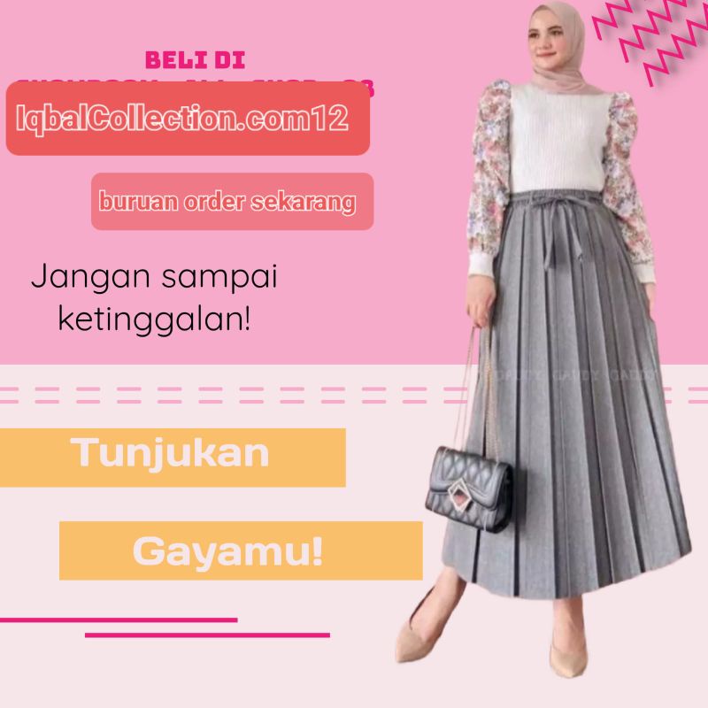 Rok plisket kantor/rok plisket kerja/rok plisket formal