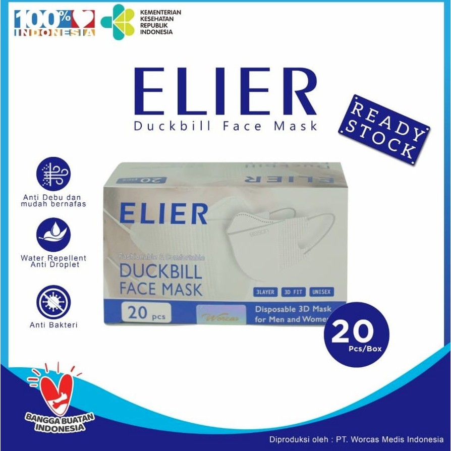 [ DUCKBILL ELIER ] MASKER BOSON DUCKBILL ISI 20 PCS / BOSON 3 PLY PREMIUM MASK/ MASKER SENSI DUCKBIL