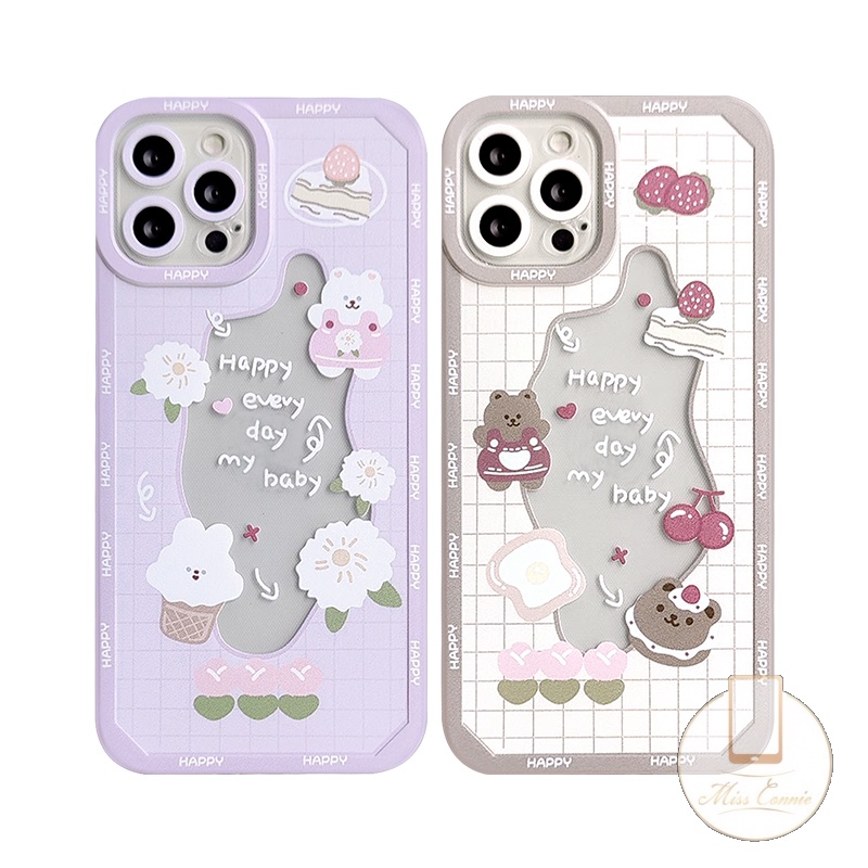 Soft Case TPU Transparan Motif Beruang / Kelinci Cover Redmi 9A 10 10C 9 9T 9C NFC M3 M4 X3 Pro NFC 8 11s 10S 9 9s 9pro 10 11 Pro Max Plus