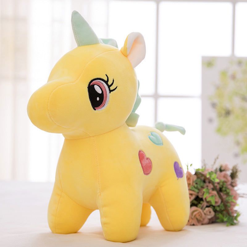 Boneka Kuda Poni Unicorn Rainbow Led Bisa Nyala/Boneka Unicron Bertanduk Pelangi Lucu Imut Murah