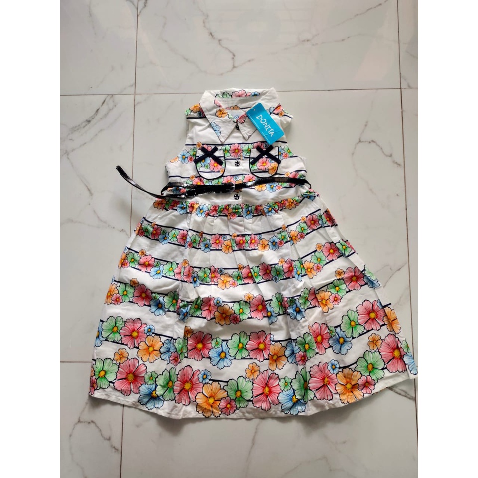 DRESS DONITA 6TAHUN/DRESS ANAK PEREMPUAN/DRESS PUTIH FEMINIM ELEGAN