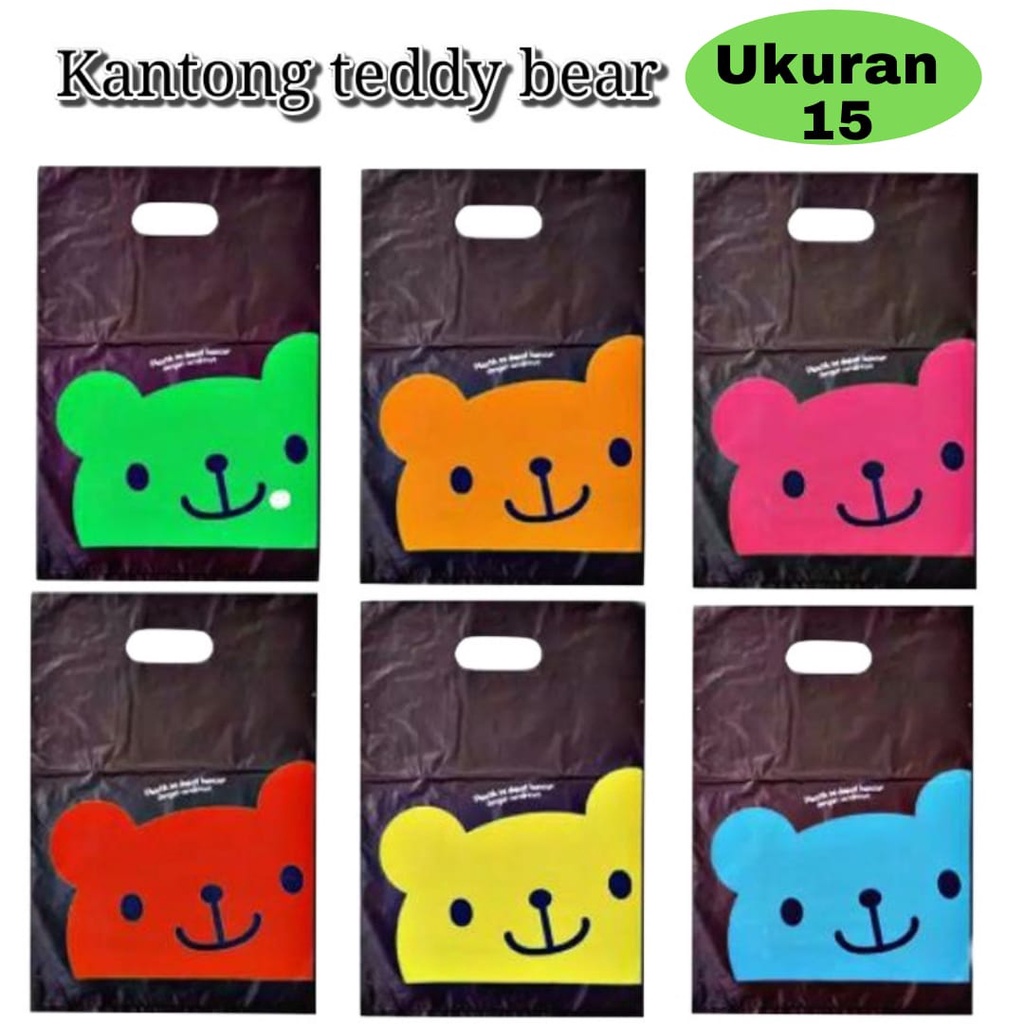 Oval Teddy Uk.15 / Kantong Kresek Motif / Plastik Olshop Motif / Plastik Motif / Kresek Motif/ kresek teddy oval/plastik packing teddy/plastik teddy hitam