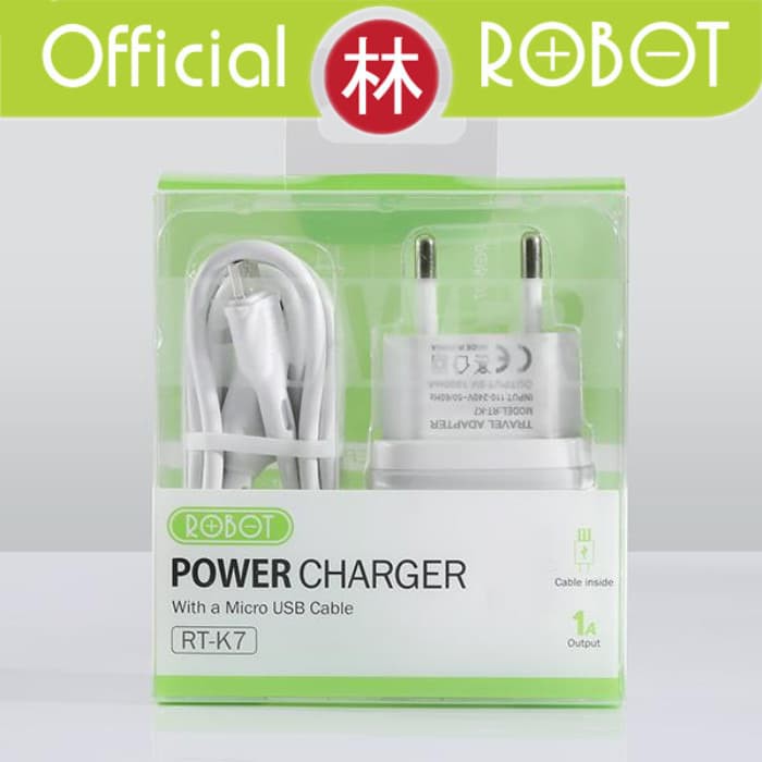 TRAVEL CHARGER CES ROBOT CHARGER ROBOT CES CAS ROBOT RT-K7 QUICK CHARGE 5V 1A FILEPROF MICRO USB/CES