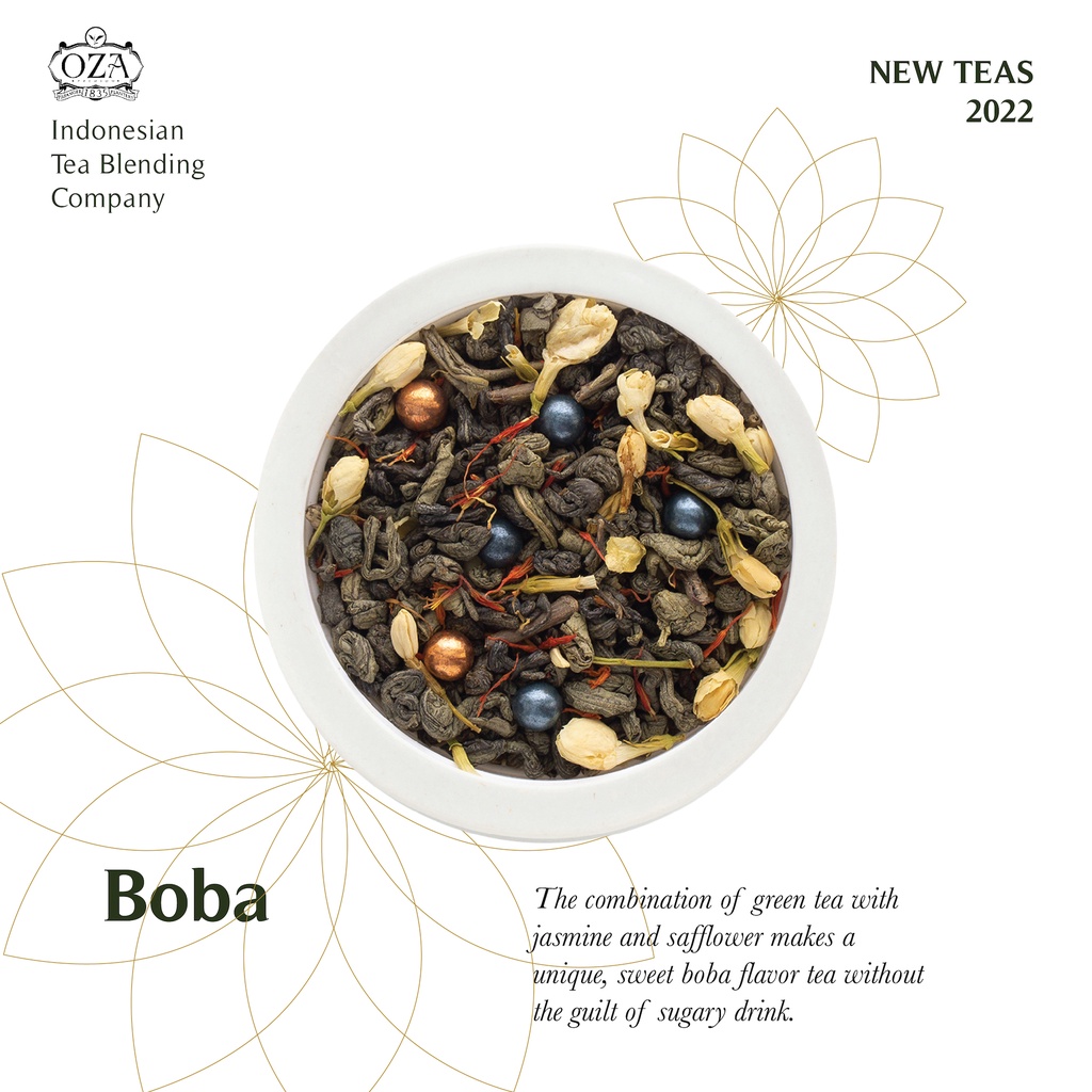 

OZA Tea - Boba | Artisan Tea - Green Tea | Specialty Grade | Teh Premium | 40 gram (20 cups)