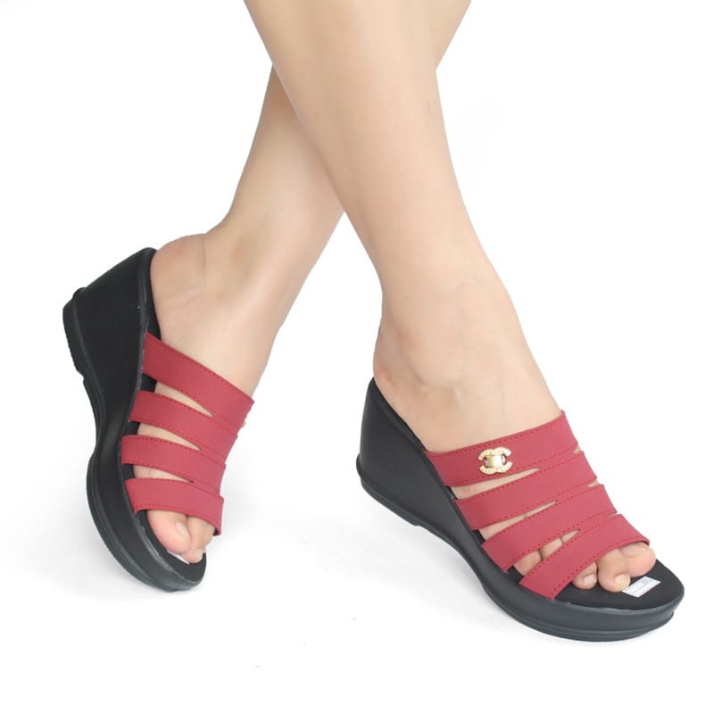 Sandal Wedges Terbaru / sandal wanita / sandal kondangan / sandal selop / realpict / SC 4 / rizkiana