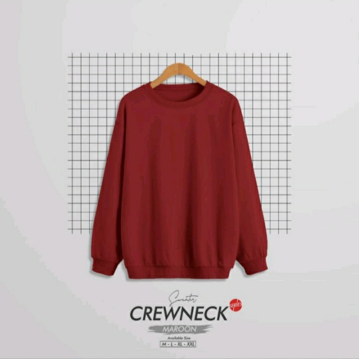 Crewneck Polos / Sweater Polos / Basic Crewneck Bahan FLEECE