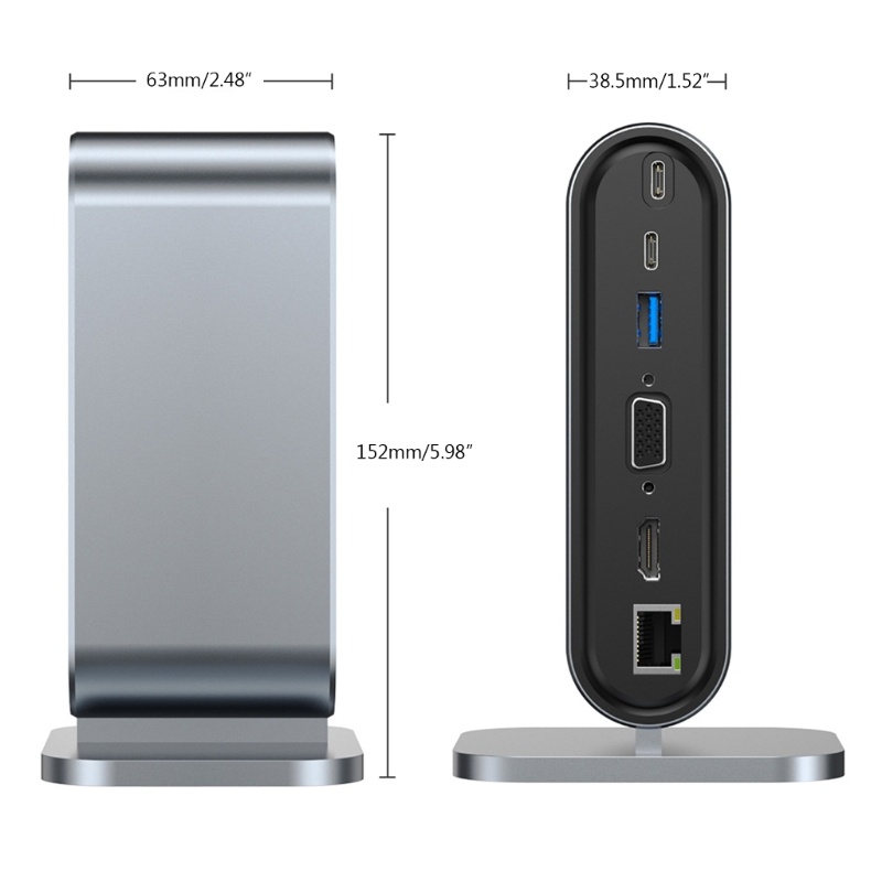 Zzz Hub Docking Station Multifungsi 12 Port Usb 3.0 Tipe-C / HDMI / Rj45