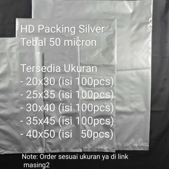 

✴ Plastik Packing Silver uk 40x50, kantong packing Silver, Plastik bungkus Paket ➹