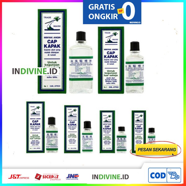 Minyak Angin Cap Kapak 3ml 5ml 10ml 14ml 28ml 56ml Jumbo Besar Minyak Kapak