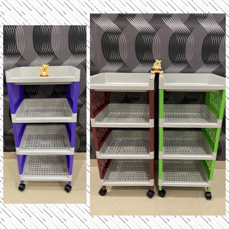 Rak plastik 4 susun / rak apartemen