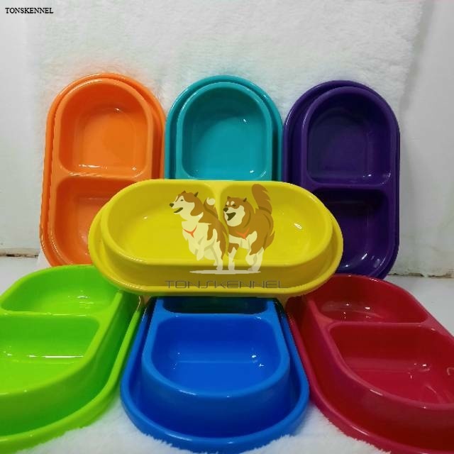 TEMPAT MAKAN ANJING KUCING OVAL DOUBLE DOBEL ANTI SEMUT ANTI SLIP PET BOWL HEWAN KELINCI MONYET HAMSTER SUGAR GLIDER MUSANG OTTER