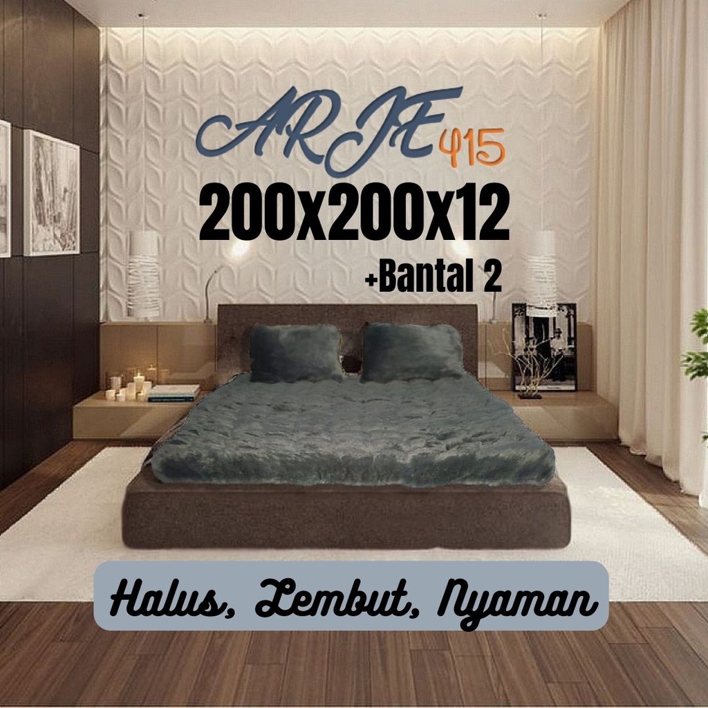 PREMIUM Kasur Lantai Super Jumbo 200x200x12 cm FREE 2 bantal ONGKIR TERMURAH