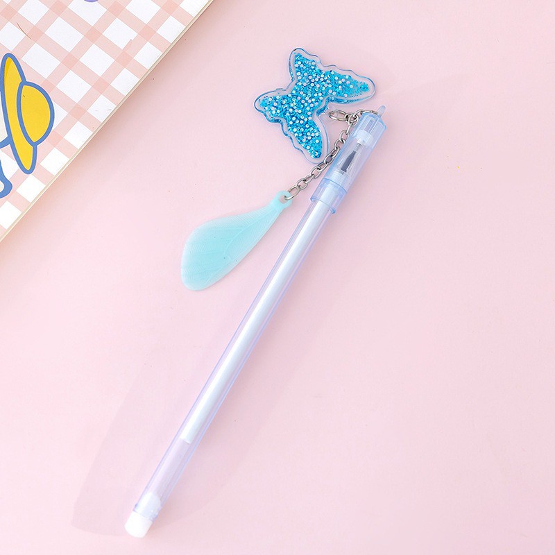 MURMURE.ID | PART 1 PULPEN GEL GANTUNGAN LUCU KARAKTER DENGAN SEQUIN GLITTER BOLPOIN LUCU UNIK PN087-KPSYP-BIRU
