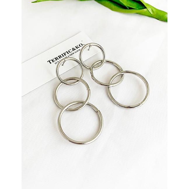 LRC Anting tusuk Fashion Alloy Circle Studs