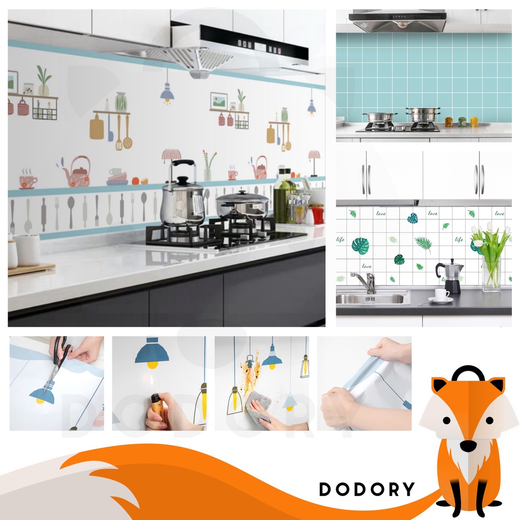 DODORY HL0204 Wallpaper Dinding Dapur Anti Minyak Wall Sticker Kitchen Sheet